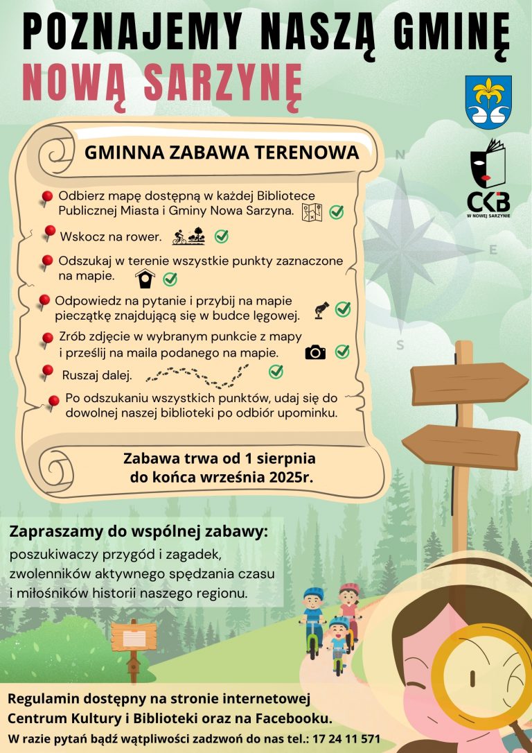 GMINNA ZABAWA TERENOWA „POZNAJEMY NASZĄ GMINĘ NOWĄ SARZYNĘ”