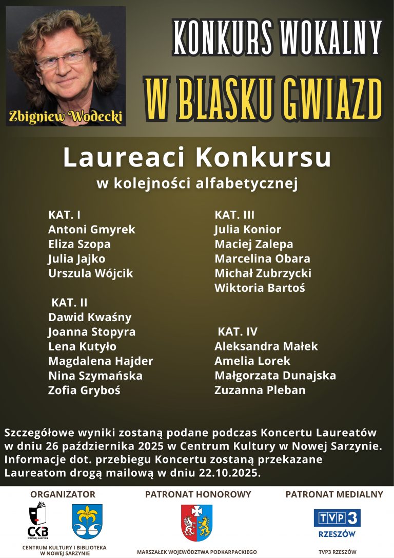 Laureaci Konkursu wokalnego W BLASKU GWIAZD 2025